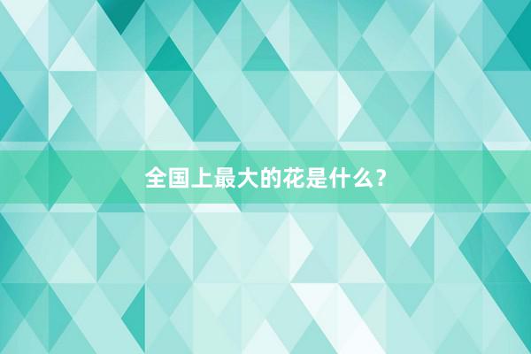 全国上最大的花是什么？