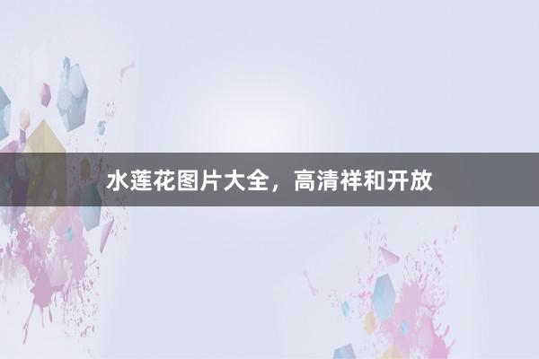 水莲花图片大全，高清祥和开放